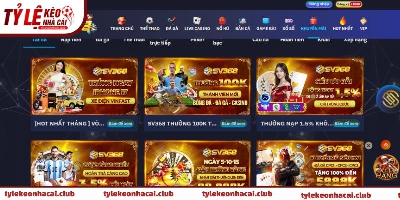 SV368 tập trung phát triển các ưu thế riêng để thu hút người chơi mới